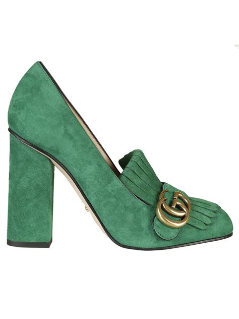 green suede gucci pumps|gucci heels and pumps.